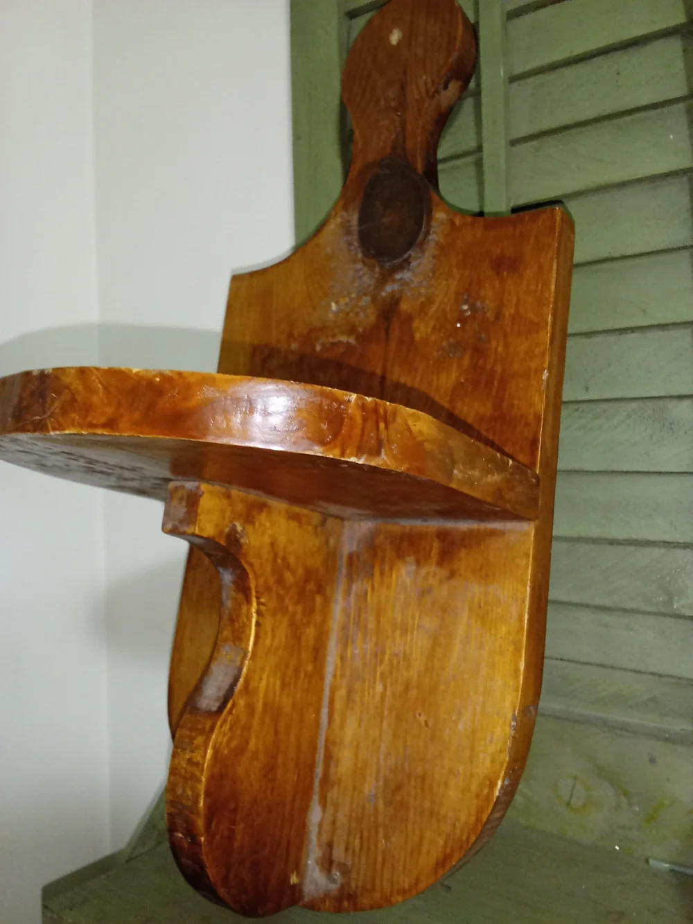 Primitive Wood Wall Shelf Brown Rustic Medium 14